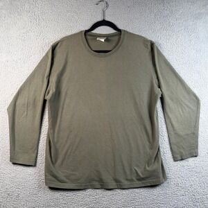 Vintage Mishi 100% Wearable Long Sleeve Shirt Womens XL USA Cotton Olive Green